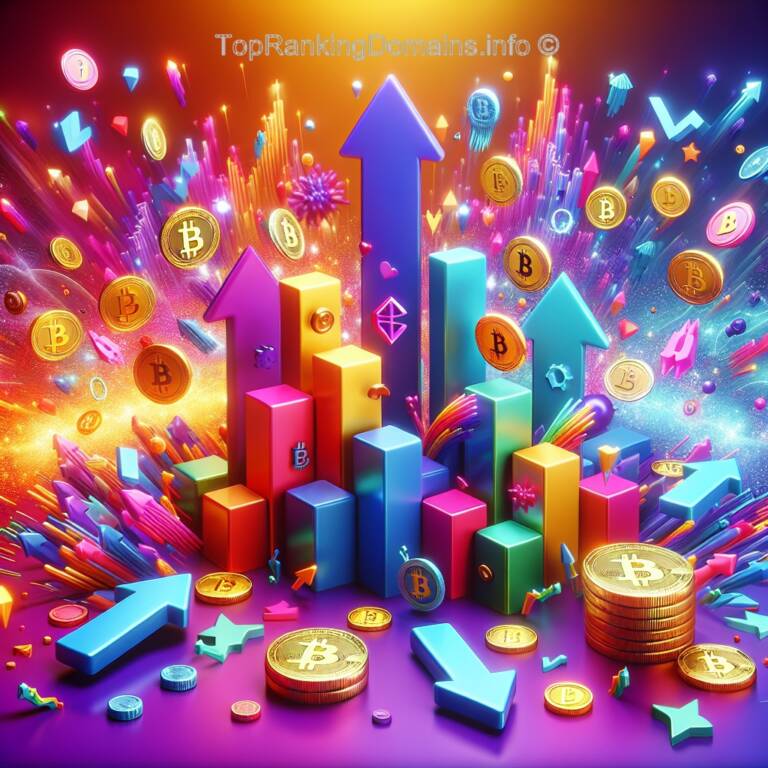 A colorful background with coins and arrows perfect for Crypto Trading Profits. online crypto signals