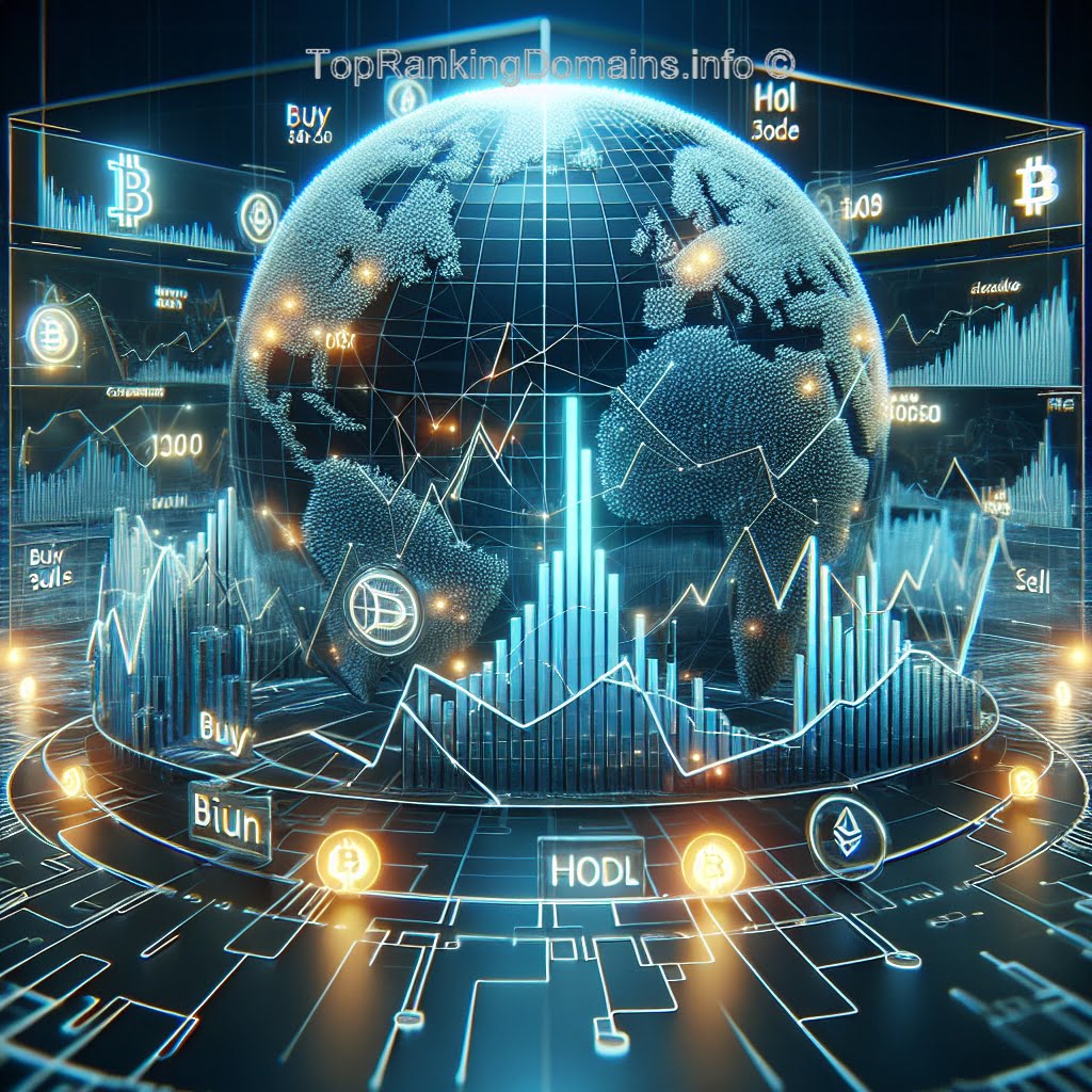 A futuristic image of a globe with a lot of successful crypto trading information on it. online crypto signals