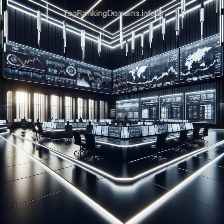 This 3d rendering features a trading room with multiple monitors, highlighting the world of Crypto Trading Signals. online crypto signals